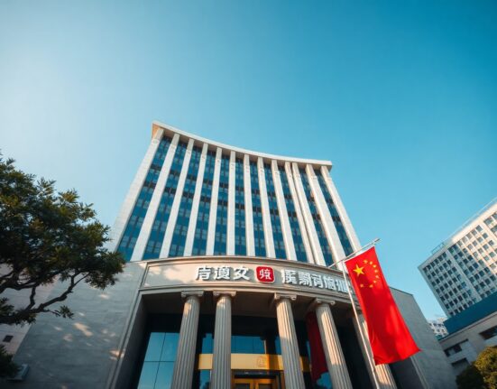 People's Bank of China Shanghai headquarters building under a clear sky