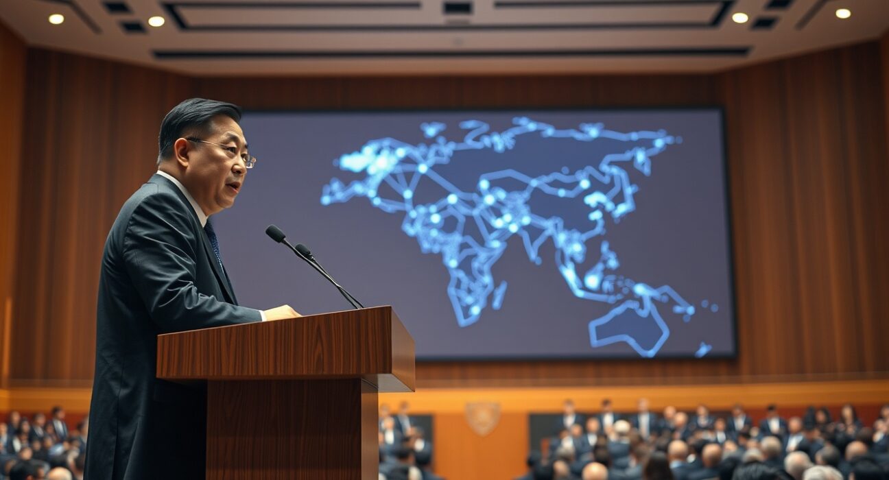 PBOC official Mu Changchun speaking at the 2026 Summer Davos Forum about stablecoins and the mBridge CBDC project.