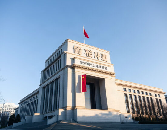 People's Bank of China headquarters in Beijing on a clear morning.