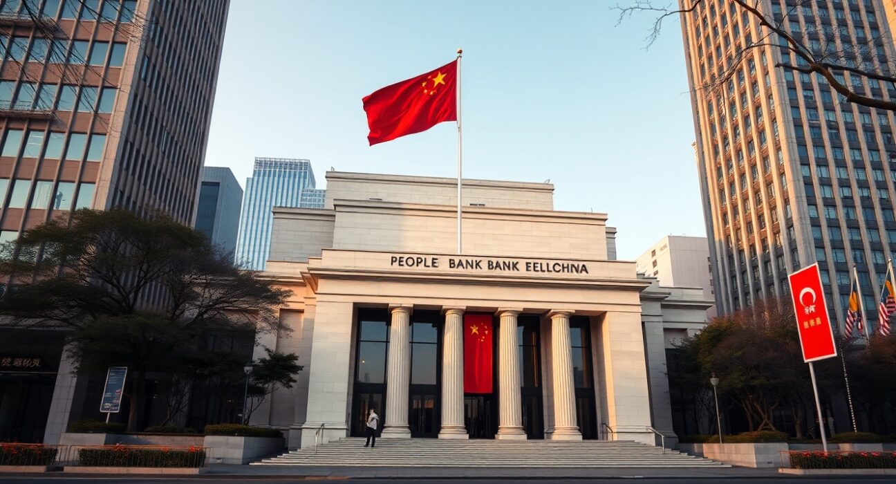 People's Bank of China headquarters in Beijing on a clear day