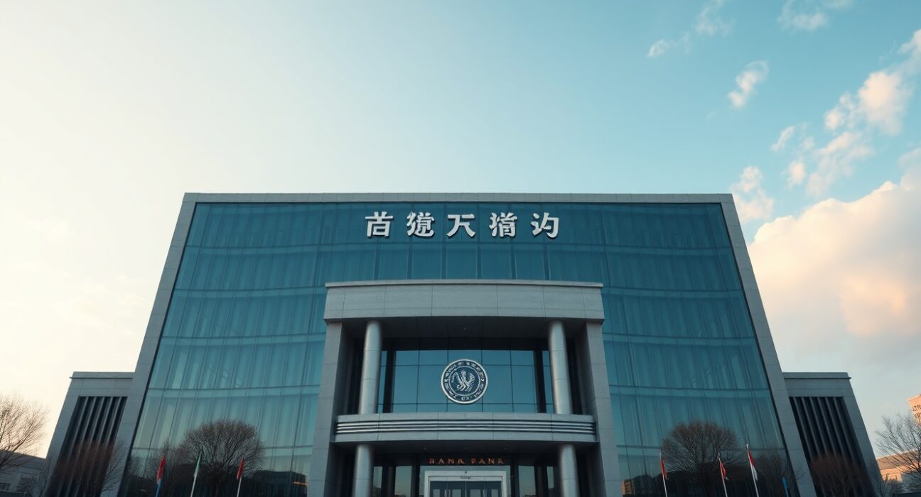 People's Bank of China headquarters building in Beijing on a clear morning