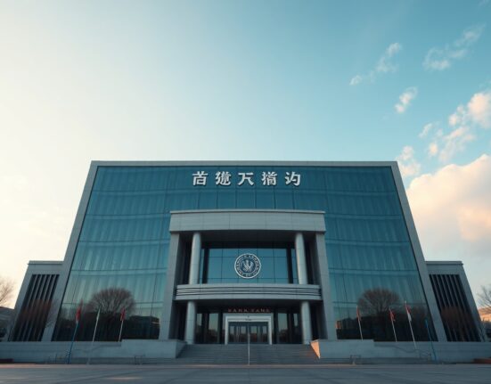 People's Bank of China headquarters building in Beijing on a clear morning