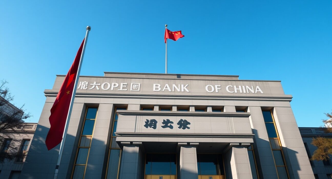 People's Bank of China headquarters building in Beijing on a clear day