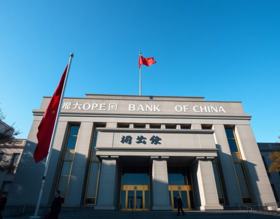 People's Bank of China headquarters building in Beijing on a clear day