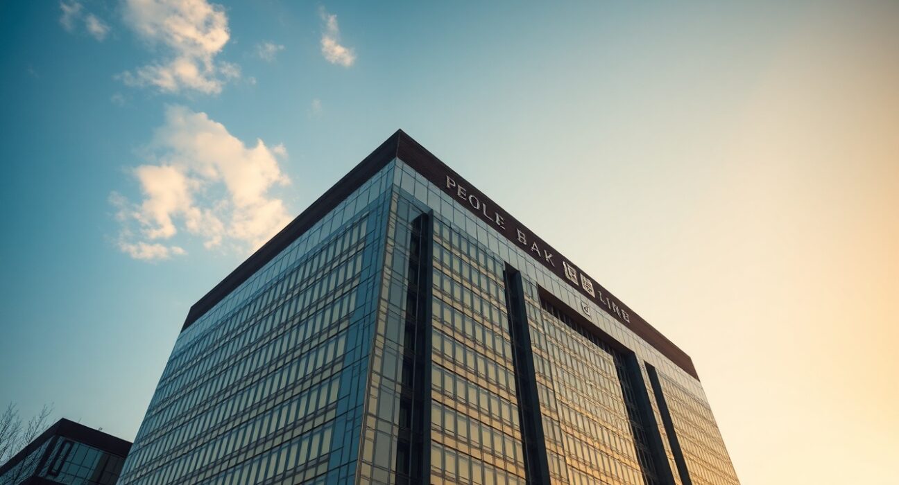 People's Bank of China headquarters in Beijing during sunrise