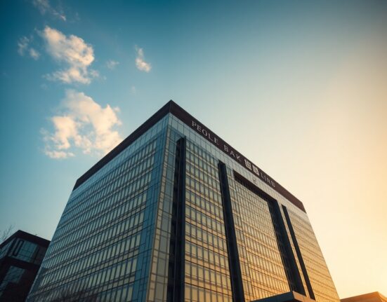 People's Bank of China headquarters in Beijing during sunrise