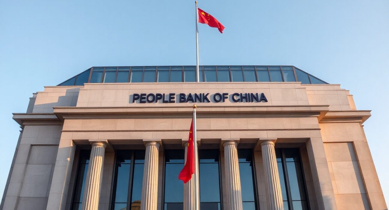 People's Bank of China headquarters in Beijing on a clear morning