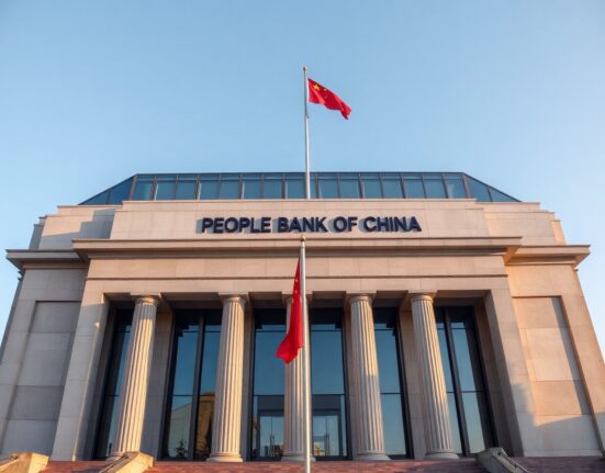 People's Bank of China headquarters in Beijing on a clear morning