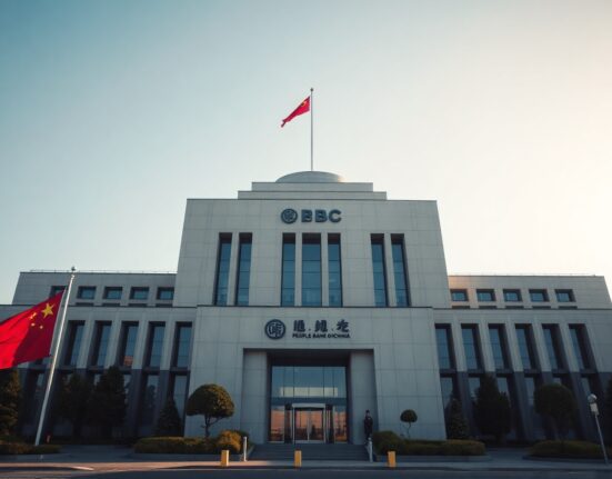 People's Bank of China headquarters building in Beijing on a clear day