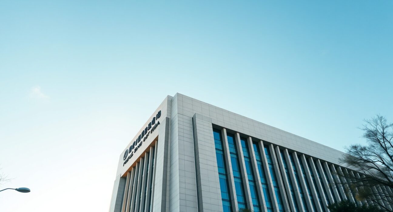 People's Bank of China headquarters building in Beijing on a clear day