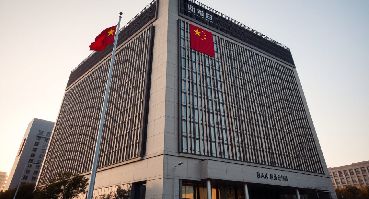 People's Bank of China headquarters in Beijing at sunrise