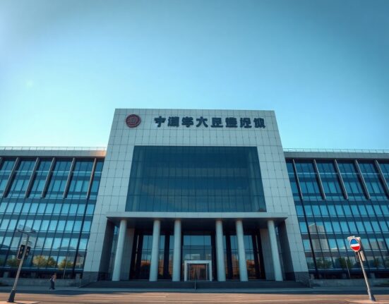 PBOC headquarters building in Beijing on a clear day