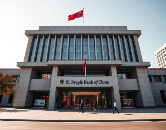 People's Bank of China headquarters in Beijing on a sunny day