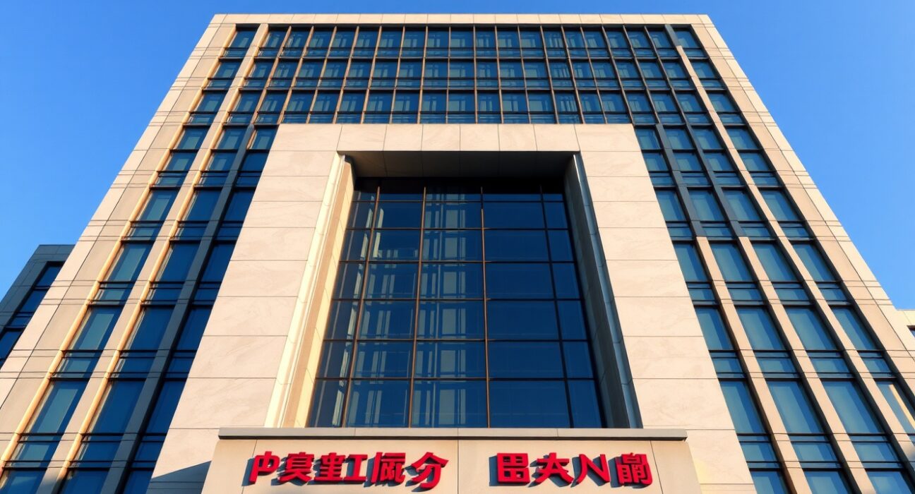 People's Bank of China headquarters representing PBOC's USD/CNY reference rate decision