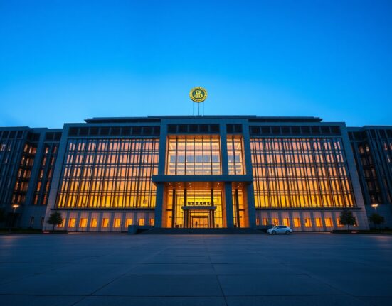 The People's Bank of China headquarters, representing the central bank's authority in setting the USD/CNY reference rate.