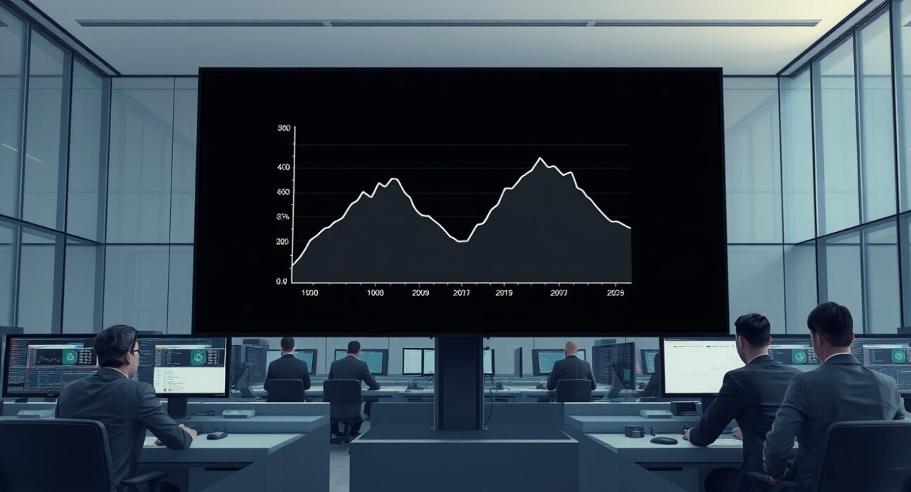 PBOC trading floor monitoring the USD/CNY reference rate and yuan exchange data.
