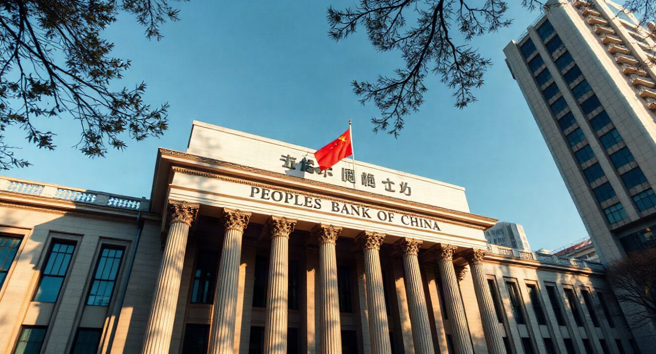 People's Bank of China headquarters in Beijing on a clear day