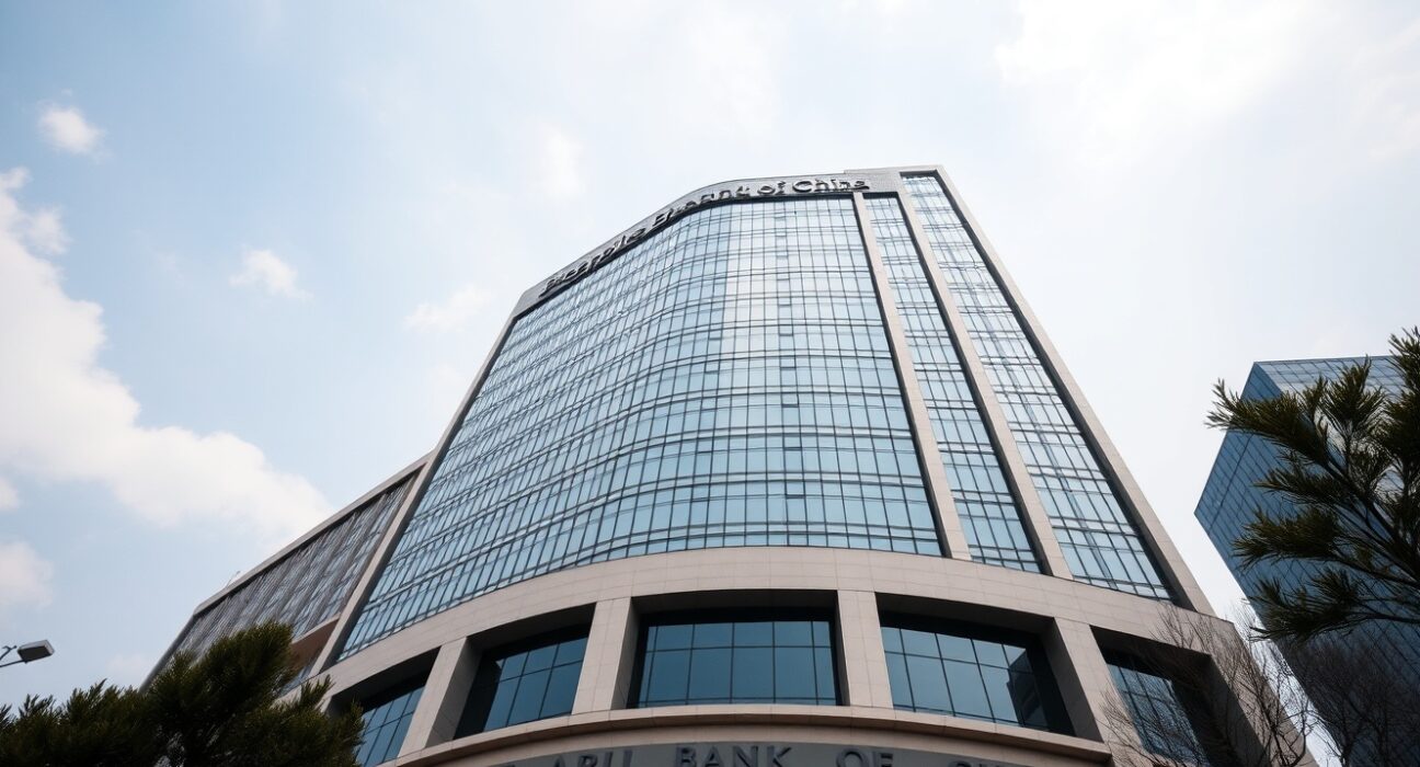 People's Bank of China headquarters building in Beijing on a clear day