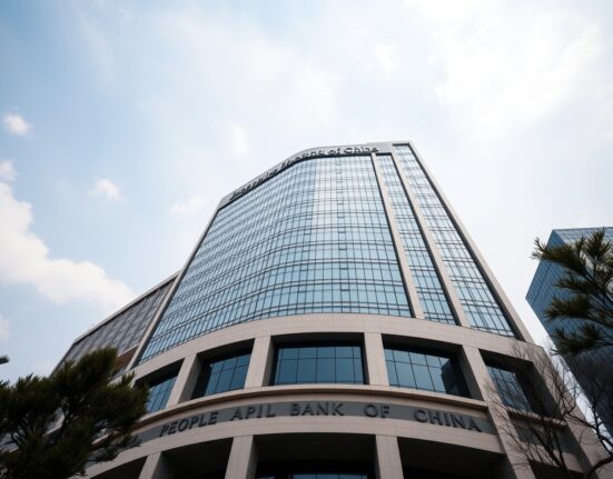 People's Bank of China headquarters building in Beijing on a clear day