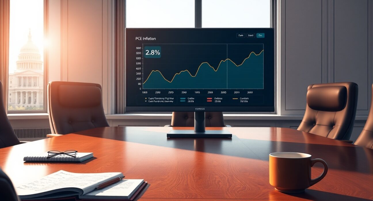 Federal Reserve economic dashboard showing PCE inflation holding steady at 2.8%