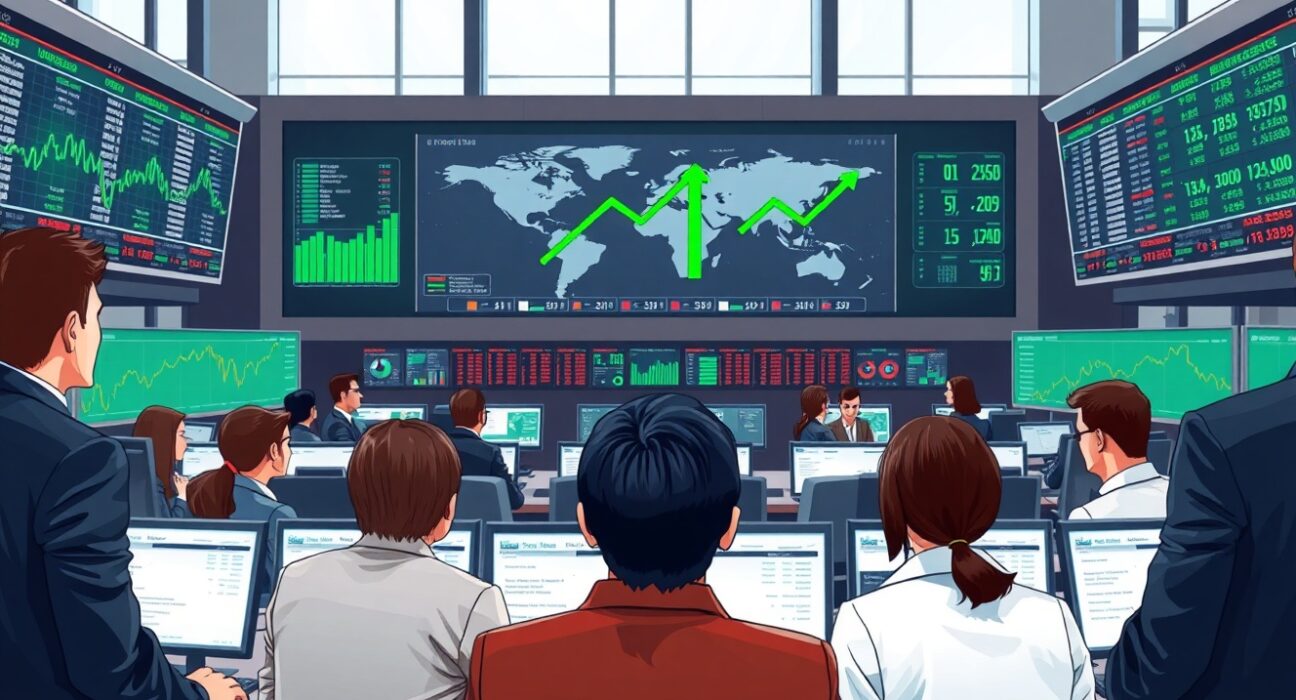 Financial analysts monitoring peace trade impacts on global equity markets and sector performance