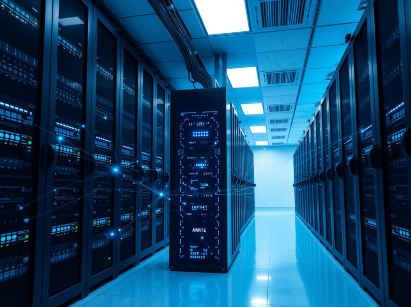 Decentralized AI data network server infrastructure with connected nodes