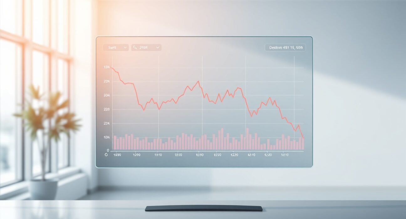 Declining Perp DEX trading volume shown on digital financial dashboard during market correction