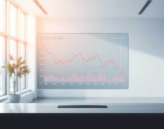 Declining Perp DEX trading volume shown on digital financial dashboard during market correction