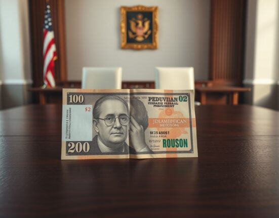 Peruvian sol banknote representing currency volatility during the 2025 election runoff.