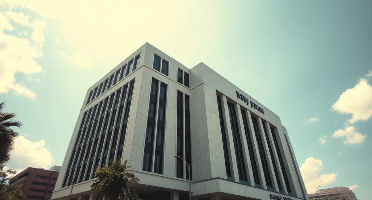 Exterior of the Bangko Sentral ng Pilipinas headquarters in Manila on a sunny day