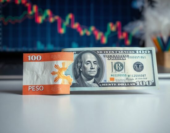 Philippine peso and US dollar banknotes side by side, symbolizing the USD/PHP exchange rate analysis.