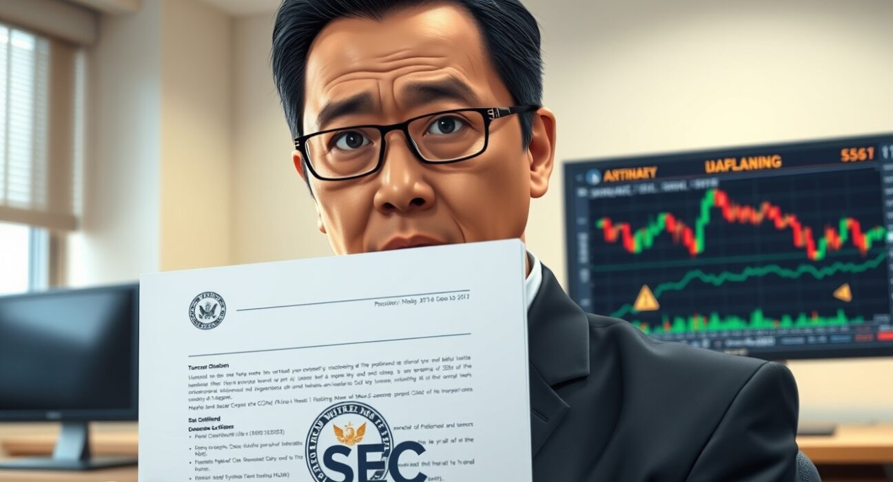 Philippines SEC official issuing cryptocurrency exchange warning with regulatory document