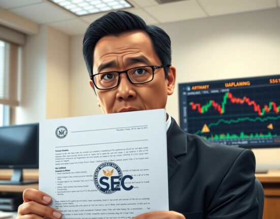 Philippines SEC official issuing cryptocurrency exchange warning with regulatory document