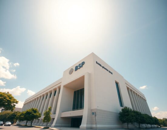 Bangko Sentral ng Pilipinas headquarters in Manila on a sunny day