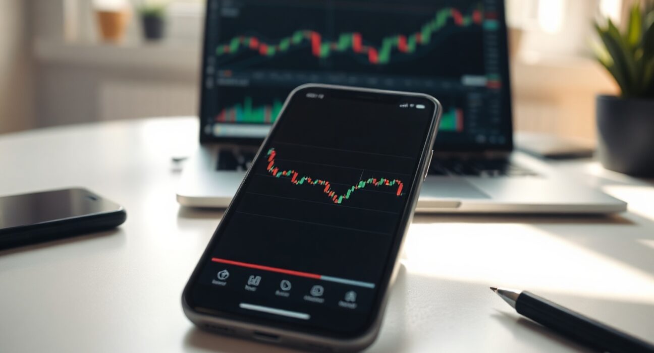 Smartphone displaying a declining cryptocurrency price chart for Pi Network, symbolizing market uncertainty.