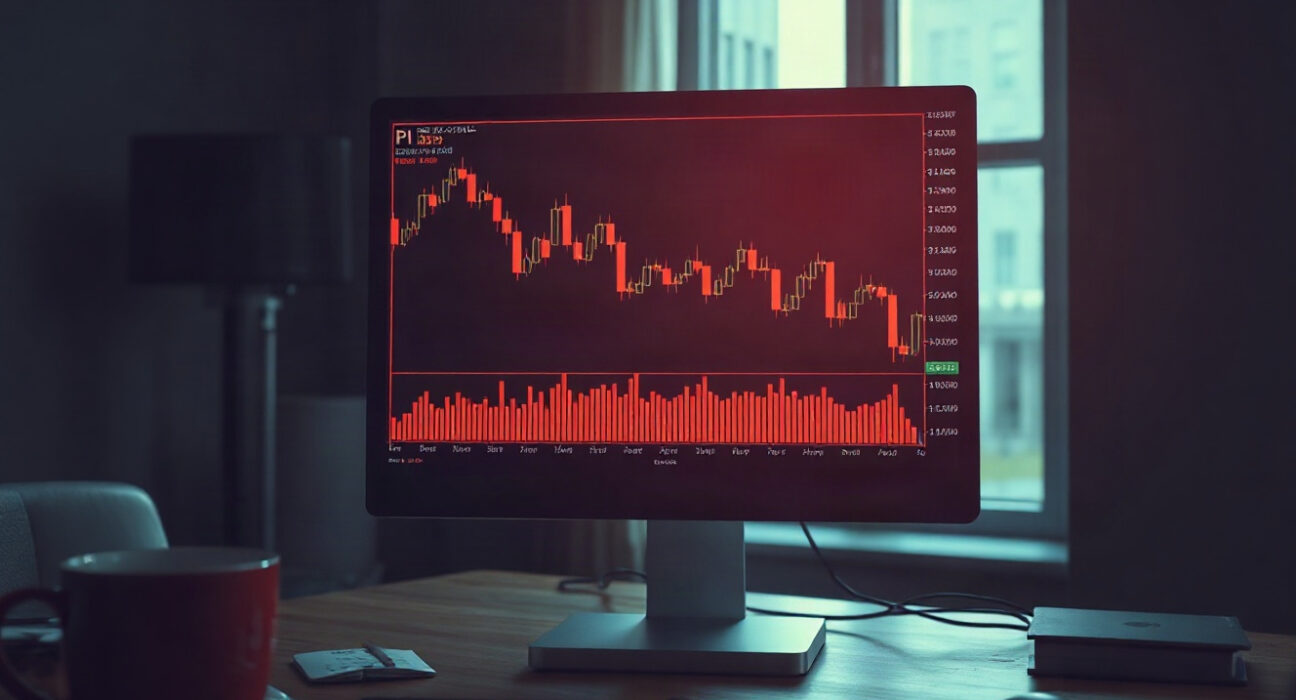 PI token price chart showing a lack of momentum during a market recovery