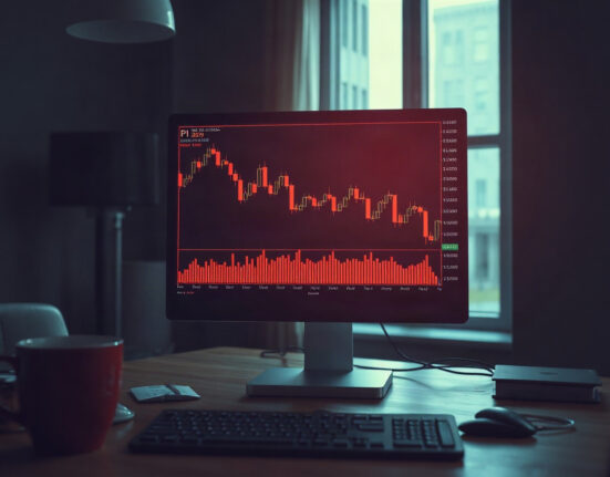 PI token price chart showing a lack of momentum during a market recovery