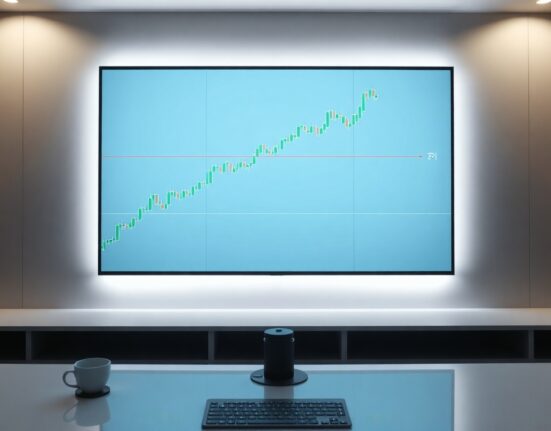 Cryptocurrency price chart on screen showing Pi Network approaching a critical resistance level
