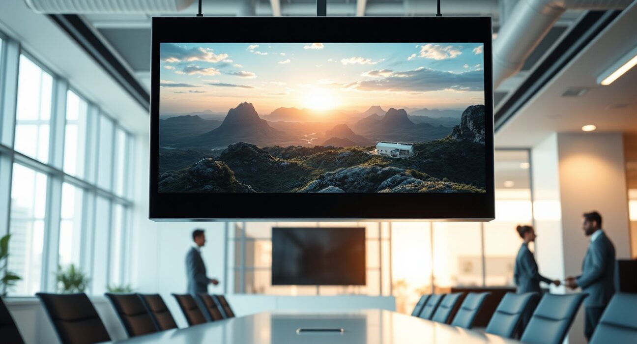 PixVerse office with AI-generated video content displayed on a large screen, representing the startup's video generation technology.