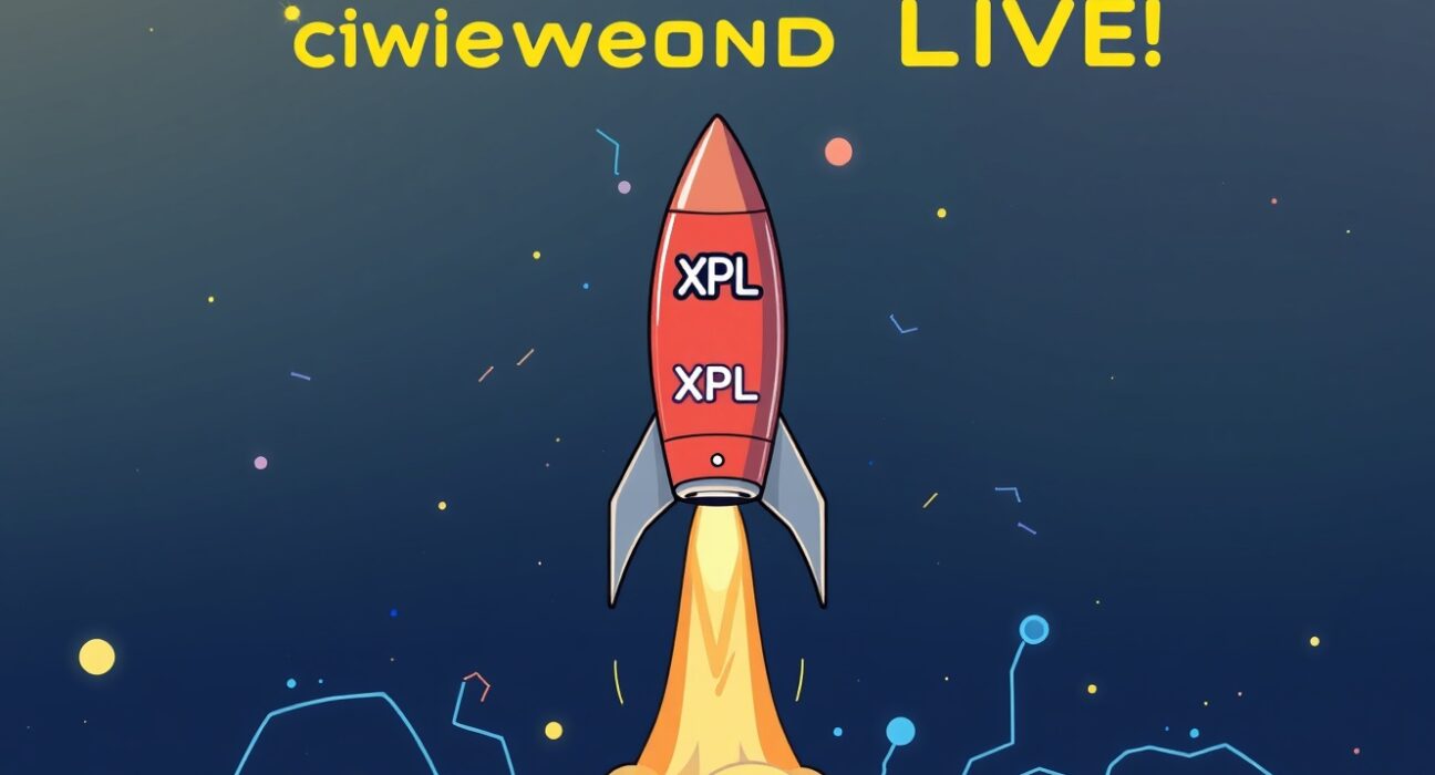 A vibrant cartoon illustration of a rocket launching, symbolizing the **Plasma mainnet launch** and the exciting future of its XPL token.