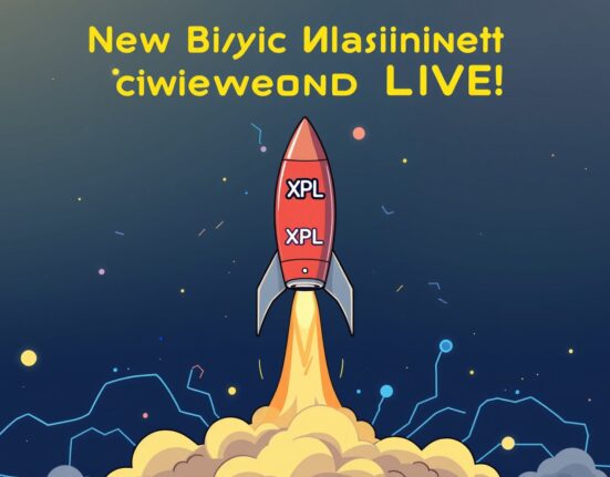 A vibrant cartoon illustration of a rocket launching, symbolizing the **Plasma mainnet launch** and the exciting future of its XPL token.