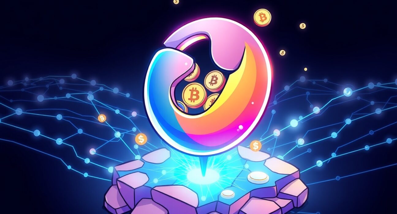 Cartoon illustration depicting Plasma stablecoin infrastructure evolving into a foundational platform, mirroring a powerful web browser.