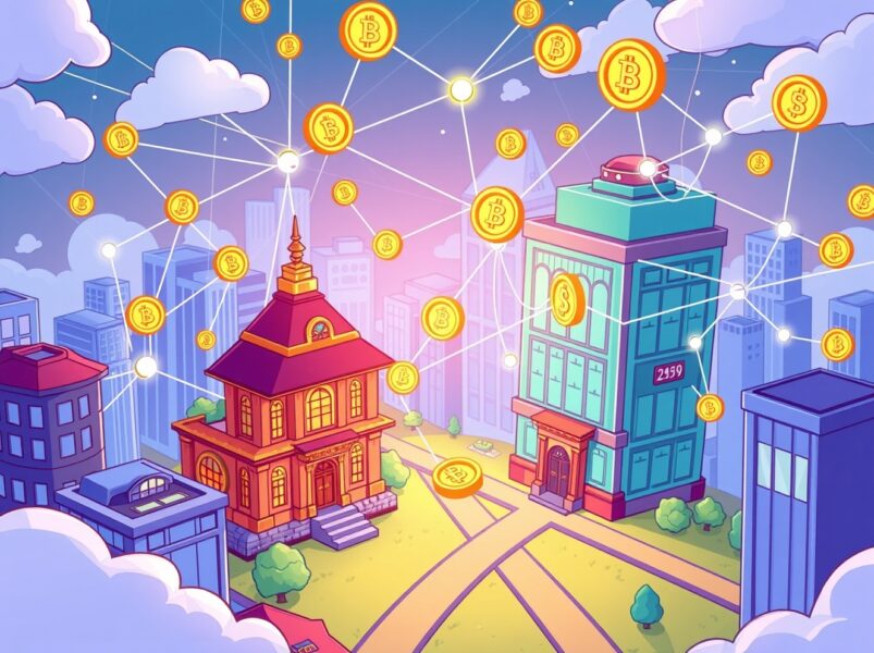 USDG0 stablecoin bridging traditional finance and blockchain networks in vibrant ecosystem