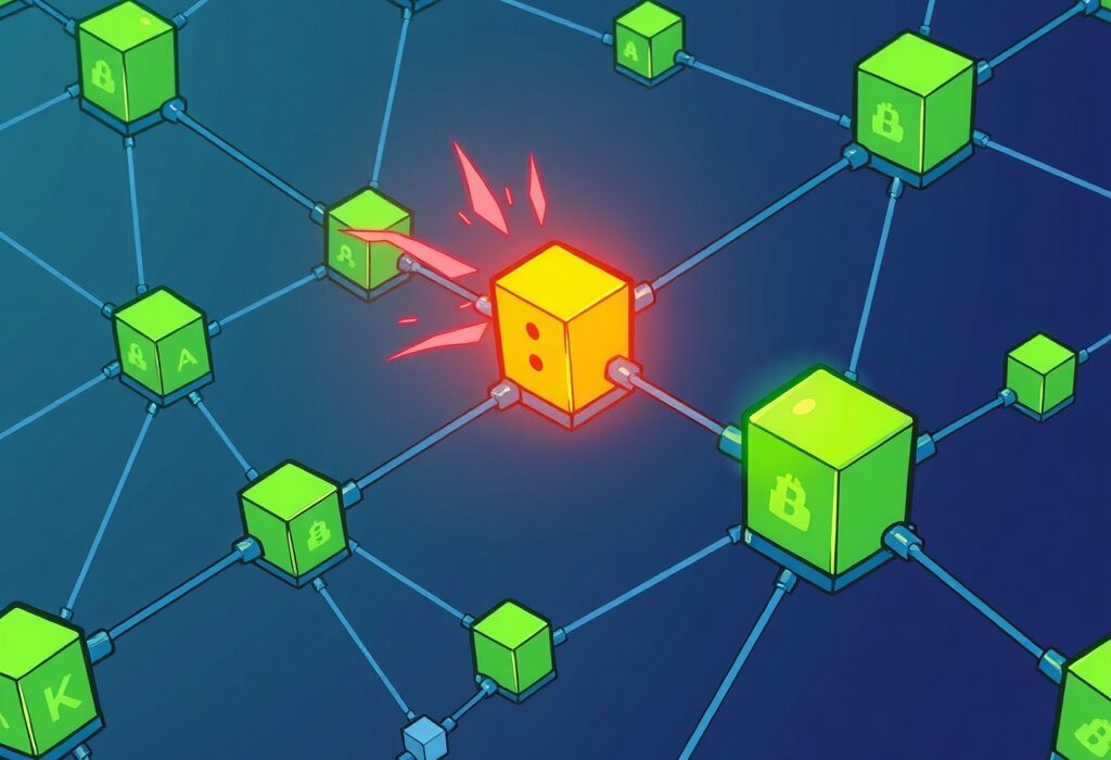 A cartoon illustration showing the Polygon Network swiftly recovering from a brief halt, emphasizing its robust design.