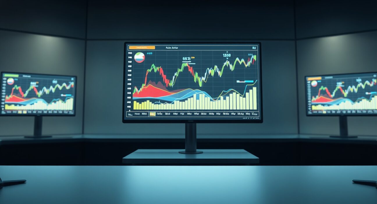 Polymarket prediction market interface showing data visualizations for real-world asset and political event forecasts.