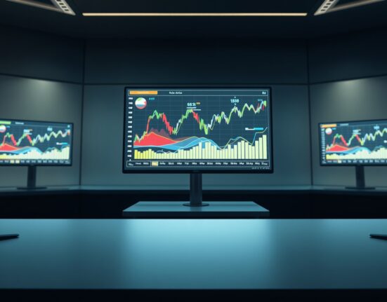 Polymarket prediction market interface showing data visualizations for real-world asset and political event forecasts.