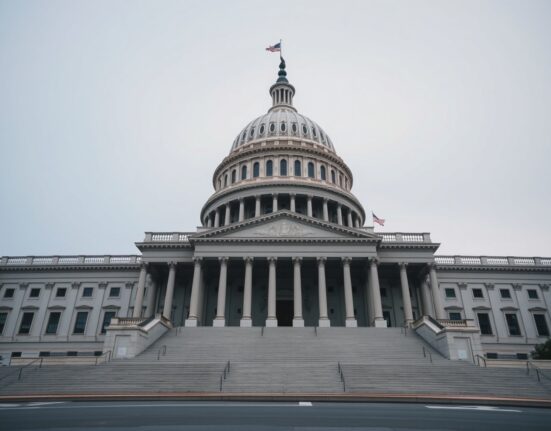 US Capitol building under overcast sky, symbolizing cryptocurrency regulation uncertainty