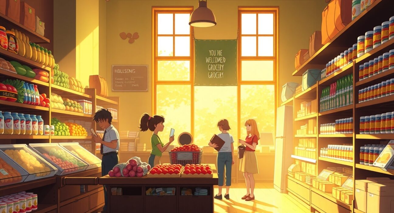 Polymarket's free grocery store initiative in New York City to provide food for those in need.