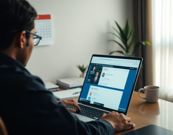 Person in India using laptop with prediction market website, regulatory document visible in background