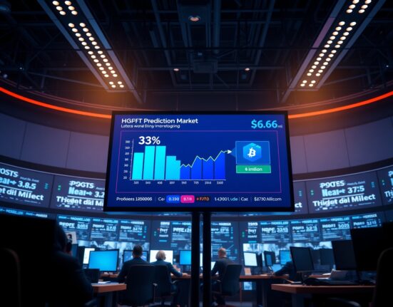 Digital prediction market interface showing 33% odds for Base token launch with $6.66 million volume